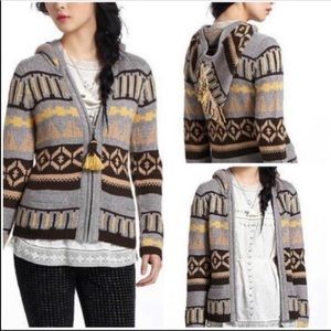Anthropologie Sparrow Fairisle hooded cardigan